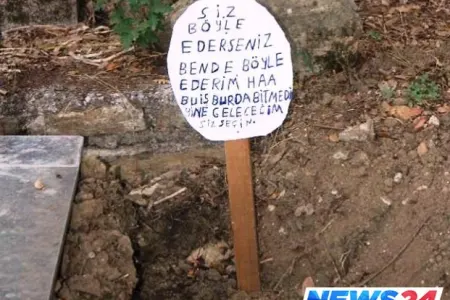 Qəbiristanlıqda şok: Məzarı söküb üzərinə görün nə yazdılar