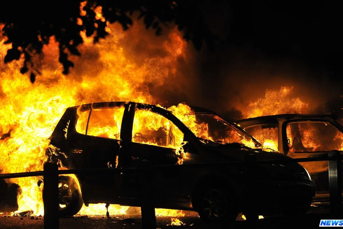 Göyçayda maşın yandı