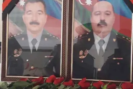 Gəncədə şəhid olan polis əməkdaşları ilə vida mərasimi başlayıb