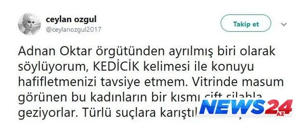 Adnan Oktarın "kediciyi sirləri açdı- "Bir çox cinayətlərinə şahidəm"