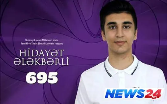 İki dəfə imtahana girdi, hər ikisində 695 bal topladı - FOTO