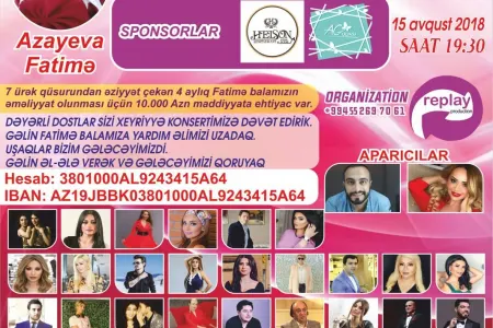 "Gələcəyimizi qoruyaq!! adlı xeyriyyə konserti keçiriləcək