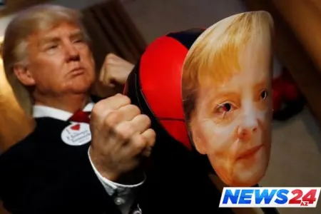 Tramp Merkeli yumruqladı - VİDEO