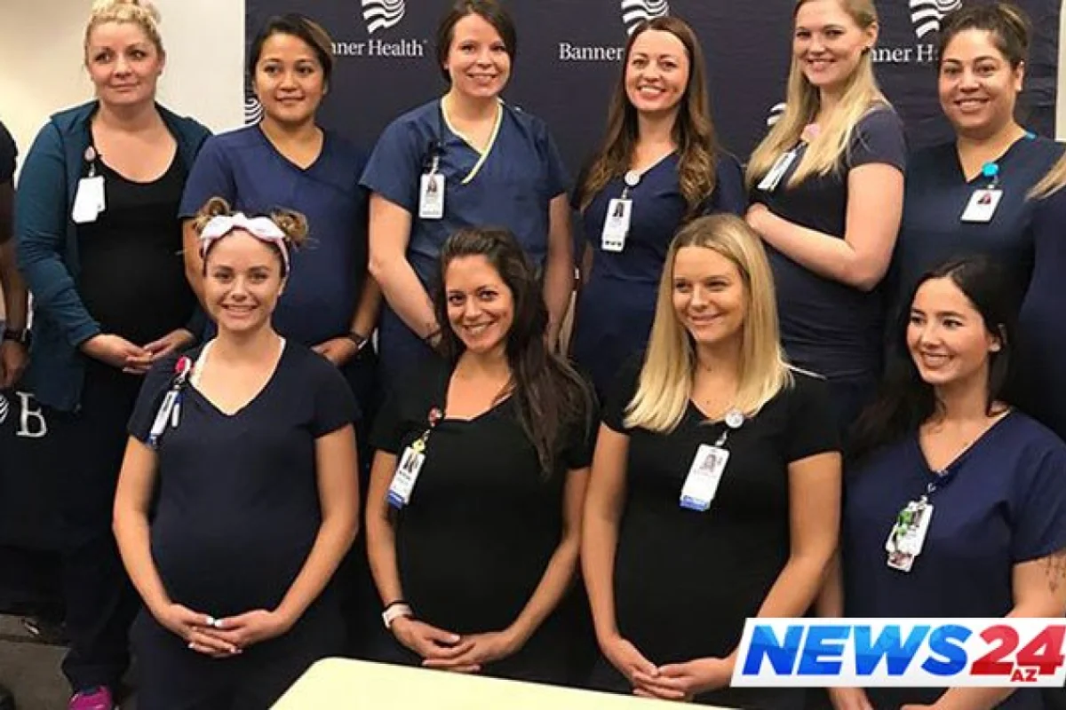 Xəstəxananın 16 tibb bacısı eyni vaxtda hamilədir - Foto