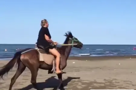 Azərbaycanlı aktrisa elə at çapdı ki... - VİDEO