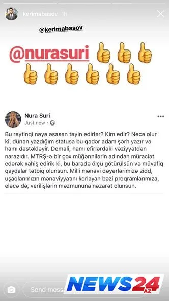 Müğənnilərdən MTRŞ-ə müraciət: "Verilişlərə nəzarət olunsun"