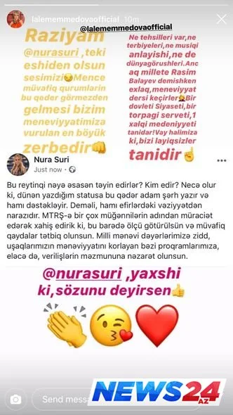 Müğənnilərdən MTRŞ-ə müraciət: "Verilişlərə nəzarət olunsun"