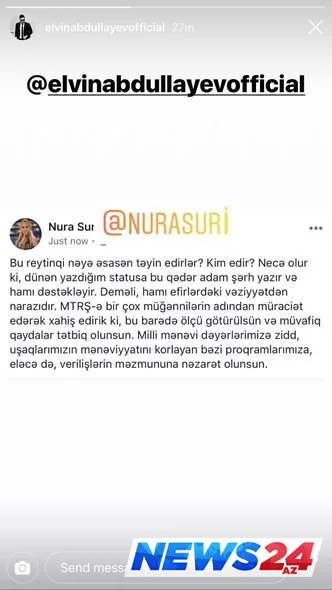 Müğənnilərdən MTRŞ-ə müraciət: "Verilişlərə nəzarət olunsun"