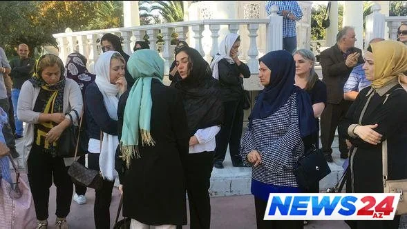 Sevil Nuriyeva ərinin vida mərasimində - Foto/Video