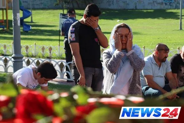 Sevil Nuriyeva ərinin vida mərasimində - Foto/Video