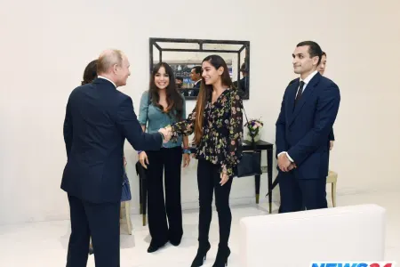 Prezident və ailəsi Putini belə qarşıladı - FOTOLAR