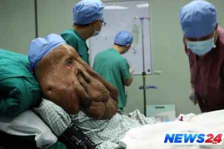 Üzündə 15 kiloluq şişlə gəzən adam-FOTO