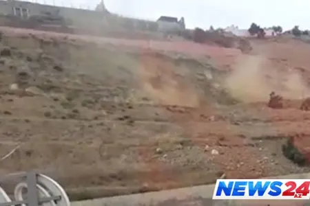 Bakıda sürüşmə anının - Videosu