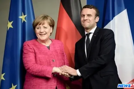 Merkel Makronla bara getdi - FOTO