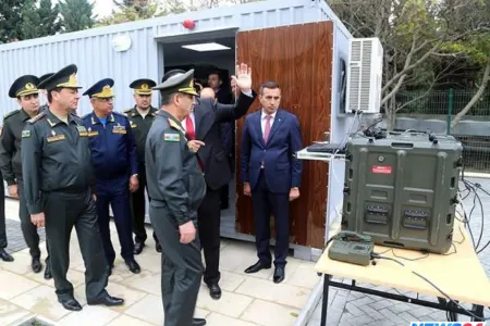 Zakir Həsənov hərbi peykin açılışını etdi - VİDEO