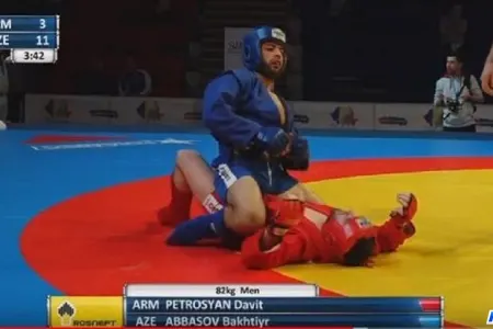 İdmançımız dünya çempionatında ermənini döşəyə çıxmağa peşman etdi