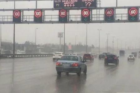 Bakının əsas magistralında sürət həddi endirilib