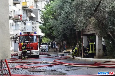 Bakıda restoranda yanğın olub