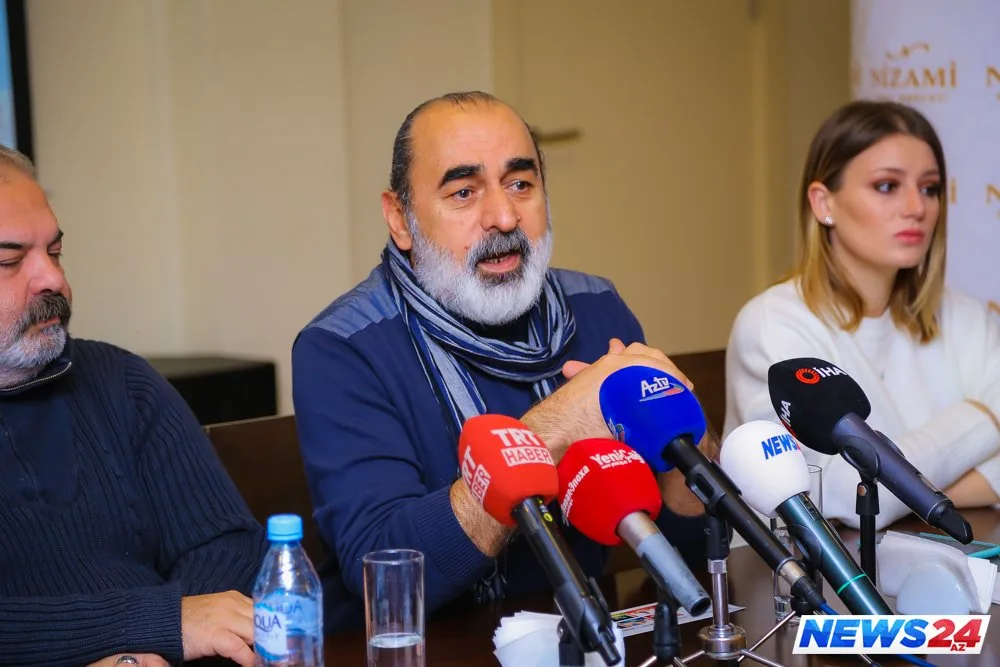 Türkiyəli məşhur aktyorlar “IV. Türk Filmləri Həftəsi”nin mətbuat konfransında - FOTOLAR - VİDEO