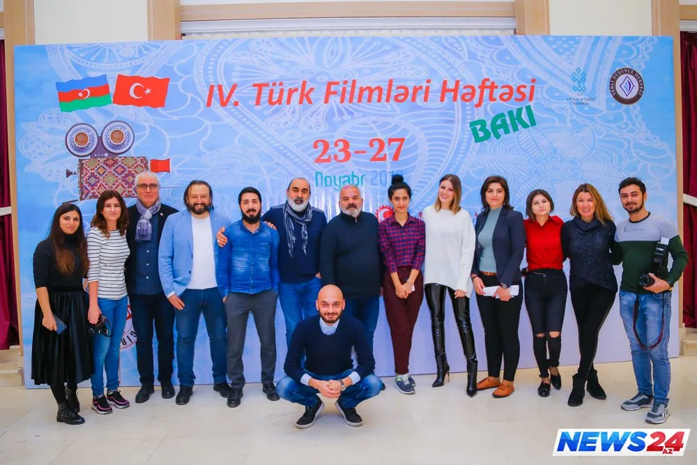 Türkiyəli məşhur aktyorlar “IV. Türk Filmləri Həftəsi”nin mətbuat konfransında - FOTOLAR - VİDEO
