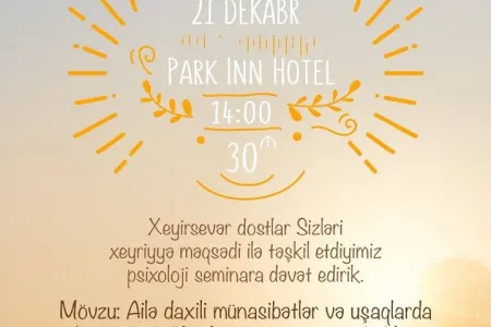 “Umid var” xeyriyyə cəmiyyəti seminar keçirəcək