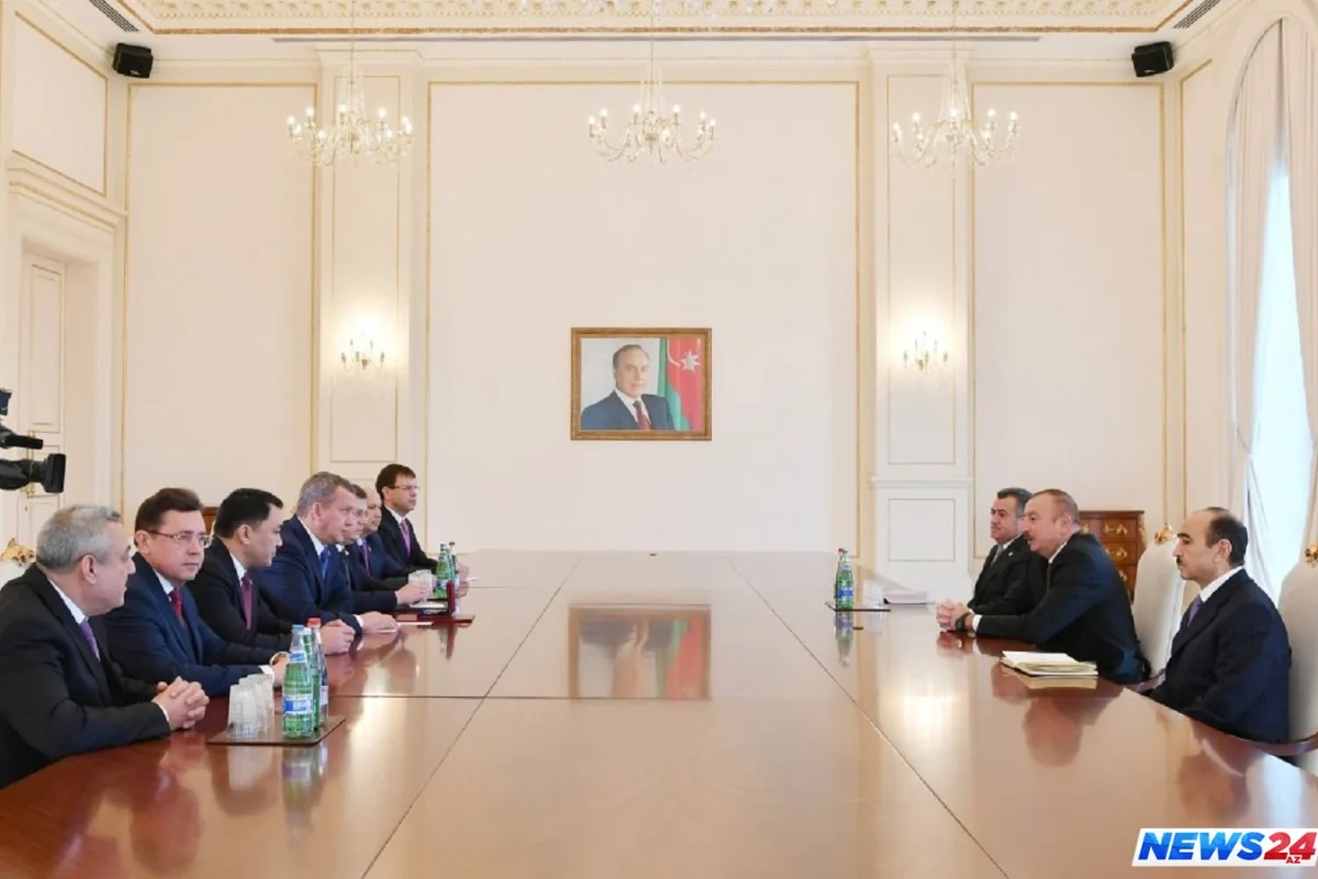 Prezident İlham Əliyev Rusiyanın Həştərxan vilayətinin nümayəndə heyətini qəbul edib - FOTO