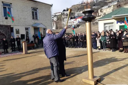 Göygölün Çaykənd kəndinə təbii qaz verilib - FOTO