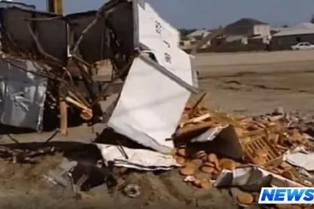 Çörək daşıyan maşın “Mal bazarı”nda qəzaya düşdü - VİDEO