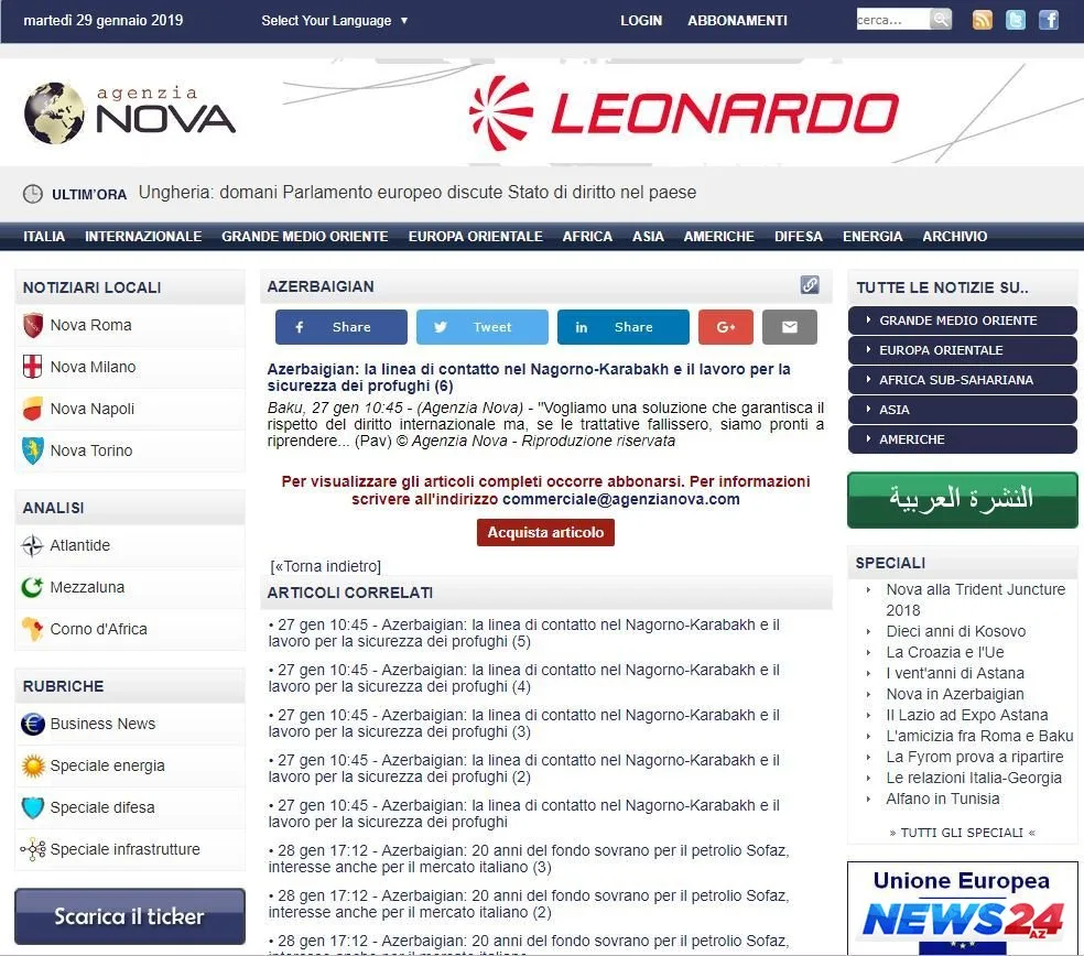 İtaliya mətbuatı Azərbaycan-Ermənistan qoşunlarının təmas xəttindən reportaj hazırlayıb - FOTO