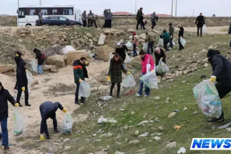 Sahil zolağı plastik tullantılardan təmizlənib - FOTO