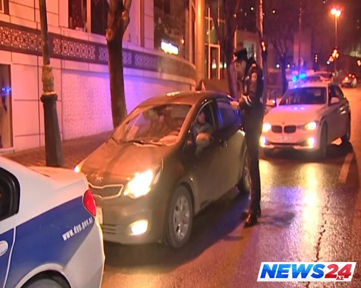 Gecə saatlarında kobud qayda pozan sürücülərə qarşı profilaktik tədbir keçirilib