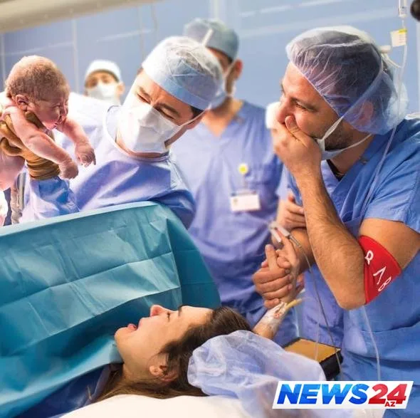 Məşhur müğənninin arvadının doğuş şəkilləri yayıldı - FOTO