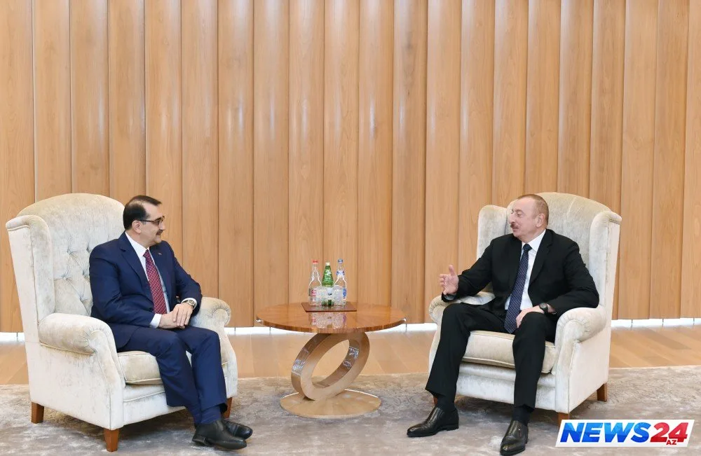 Dövlət başçısı İlham Əliyev Türkiyənin energetika və təbii sərvətlər naziri ilə görüşüb