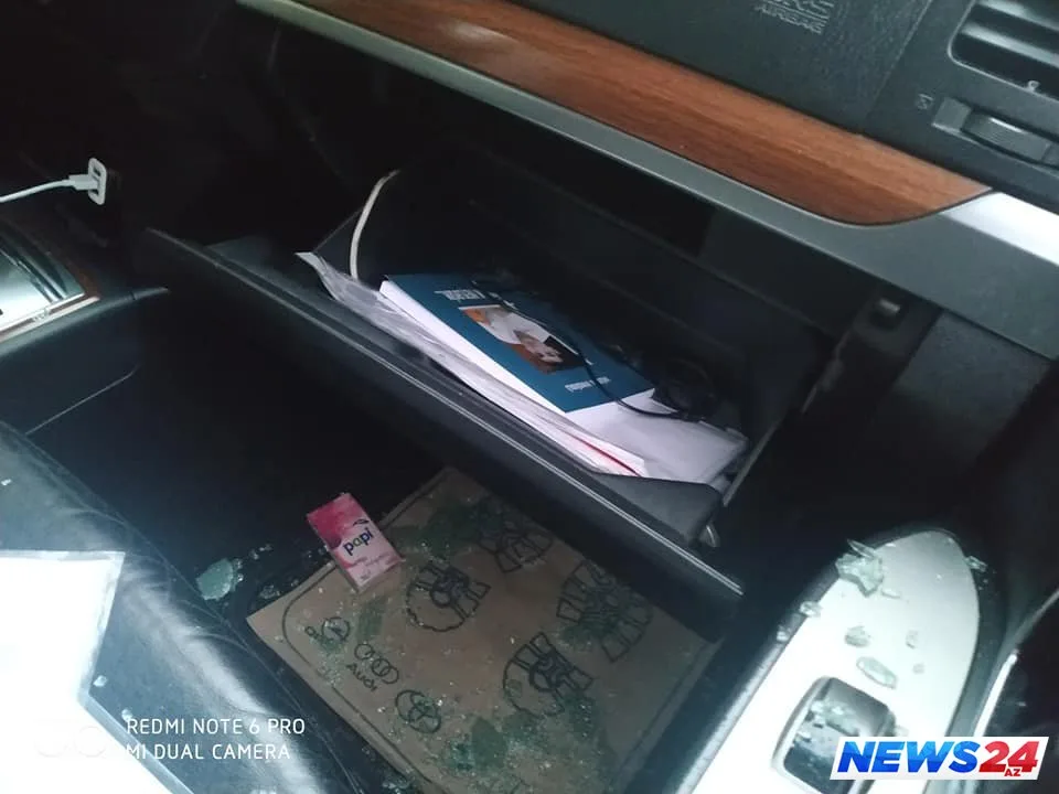 Baş redaktorun avtomobilini qarət etdilər - FOTOLAR