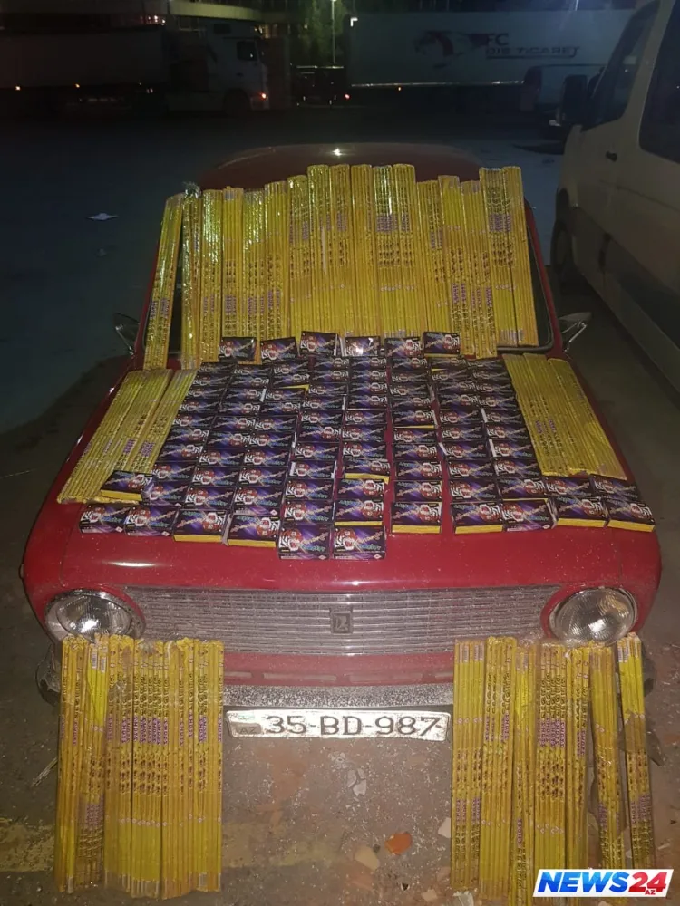 Gürcüstandan gələn avtomobildə pirotexniki vasitələr aşkarlanıb - FOTO - VİDEO