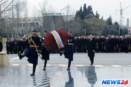 Azərbaycan Prezidentinin iştirakı ilə Xocalı soyqırımının 27-ci ildönümü ilə bağlı yürüş keçirilib - FOTO - VİDEO