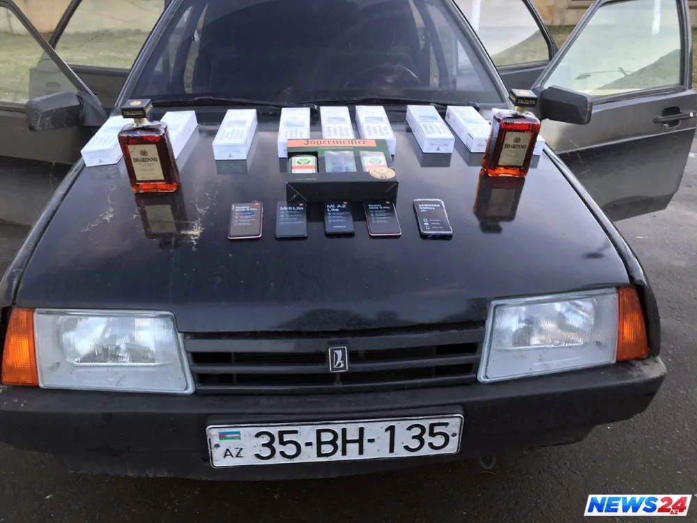 Aksiz markası olmayan siqaretlər, spirtli içkilər, mobil telefonlar aşkar edilib