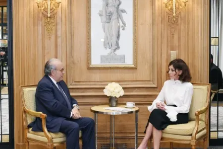 Mehriban Əliyeva Fransanın Milli Xərçəng İnstitutunun təsisçisi ilə görüşüb