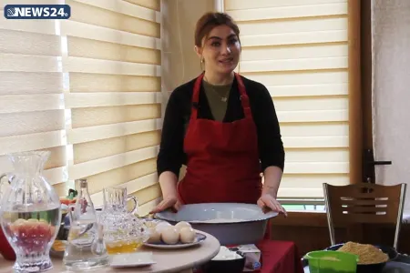 Ruhi Əliyeva Gəncə paxlavası bişirdi - FOTO - VİDEO