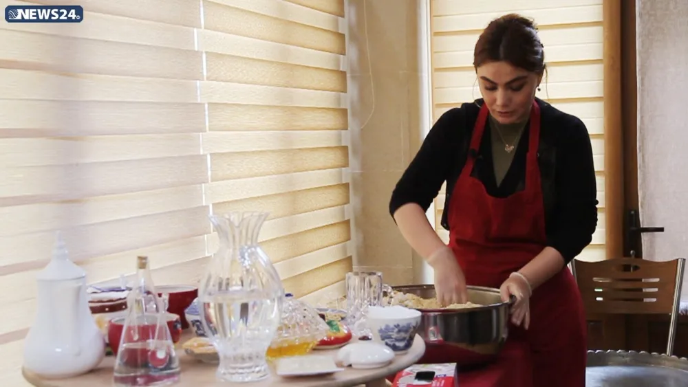 Ruhi Əliyeva Gəncə paxlavası bişirdi - FOTO - VİDEO