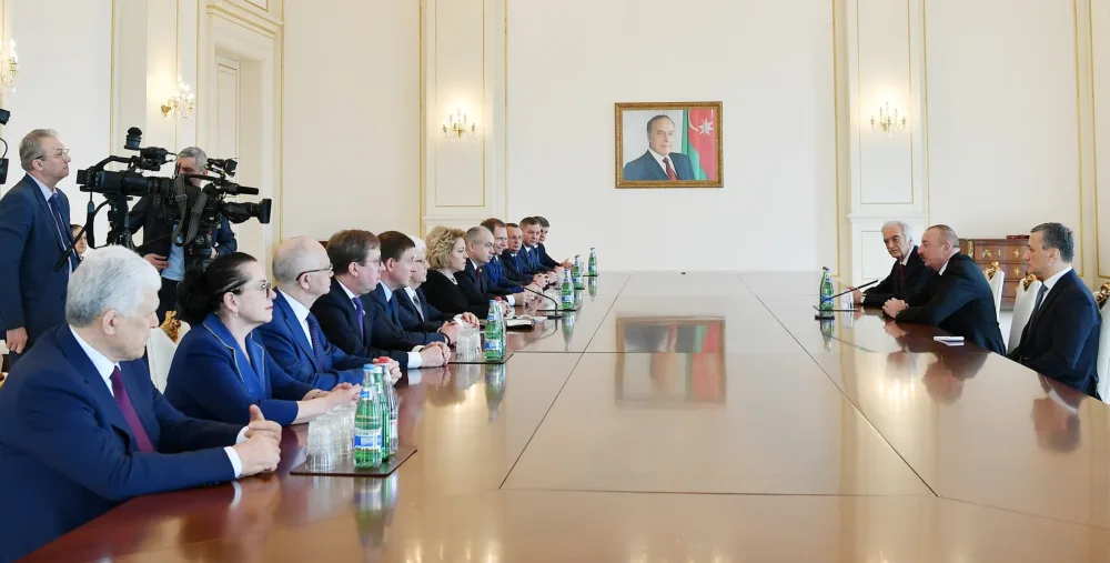 Prezident İlham Əliyev Rusiya Federasiya Şurasının sədrini qəbul edib - FOTO