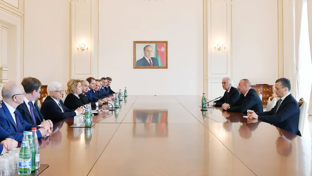 Prezident İlham Əliyev Rusiya Federasiya Şurasının sədrini qəbul edib - FOTO