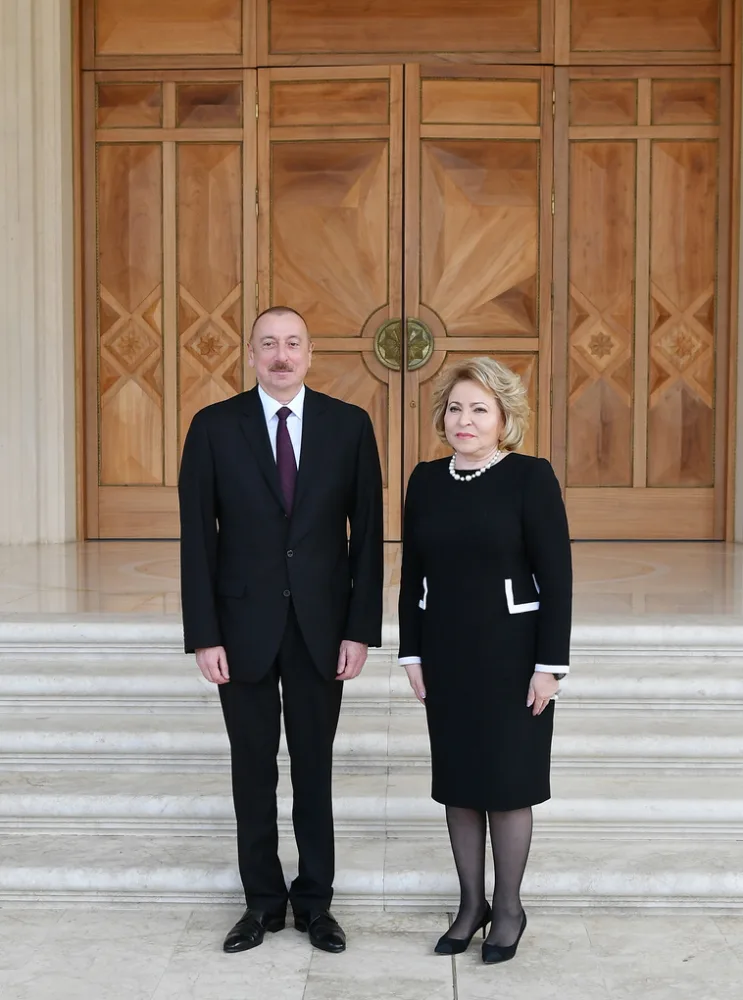Prezident İlham Əliyev Rusiya Federasiya Şurasının sədrini qəbul edib - FOTO