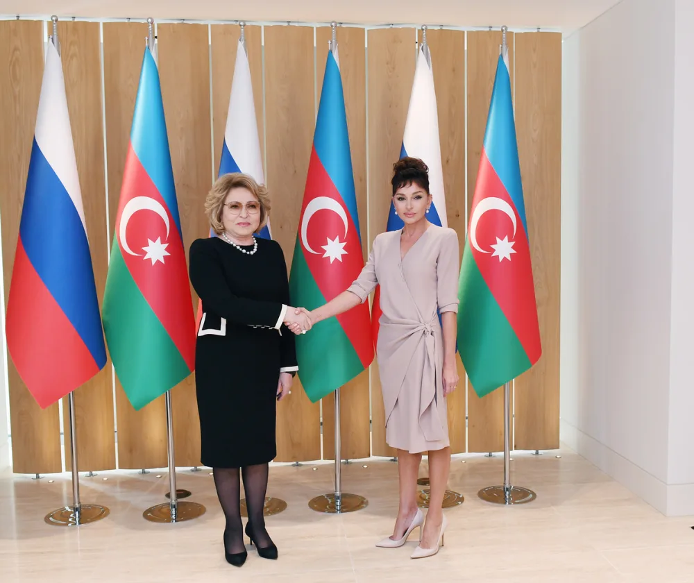 Mehriban Əliyeva ilə Valentina Matviyenkonun görüşü baş tutub - FOTO