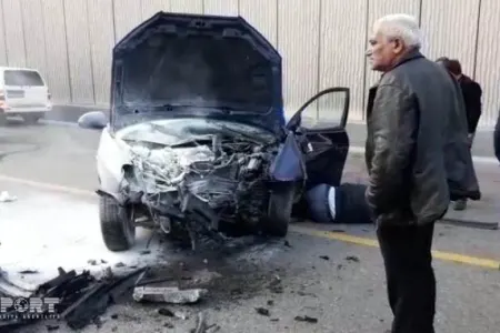 Bakıda dəhşətli avtomobil qəzası - 1 nəfər - ÖLDÜ