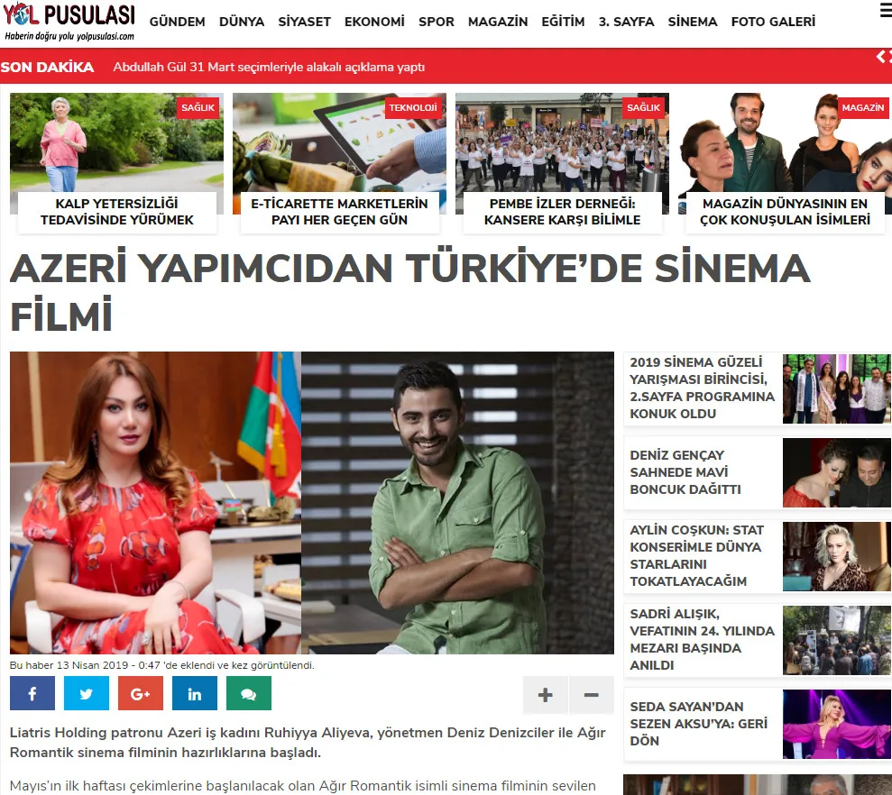 Ruhi Əliyeva TÜRKİYƏ MƏTBUATINDA - – FOTO