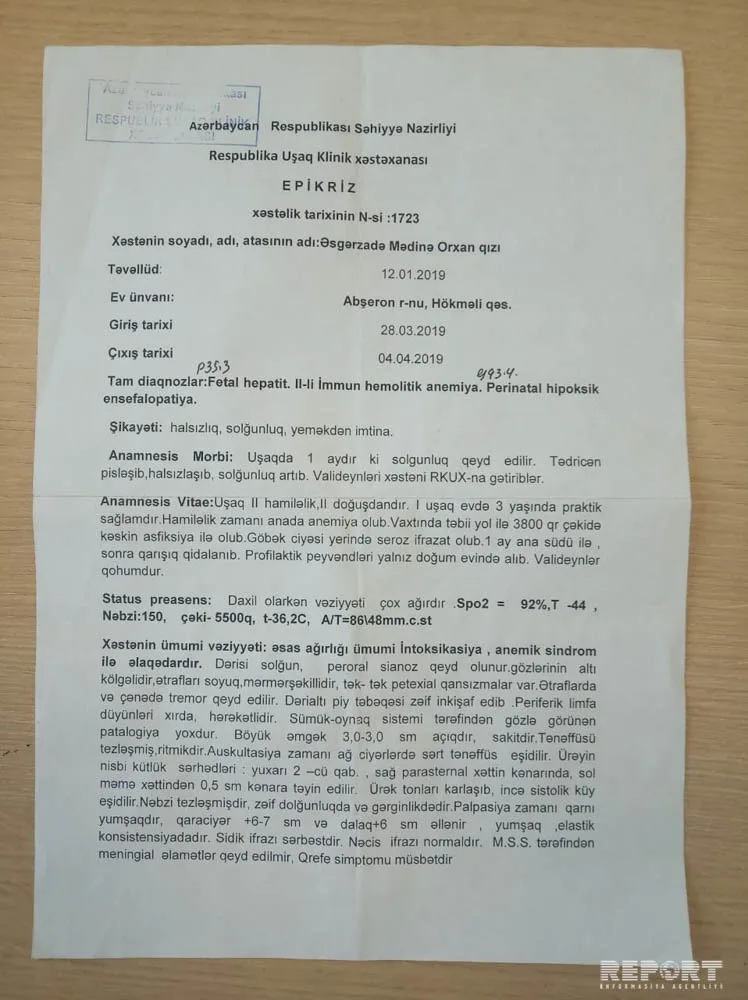 Həkim səhvi üzündən 3 aylıq körpə öldü - FOTOLAR
