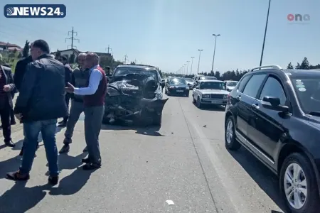 Bakı-Sumqayıt yolunda avtobusu qəzası - XƏSARƏT ALANLAR VAR