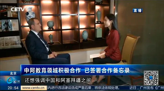 Təhsil naziri Çin televiziyasına müsahibə verib - FOTO