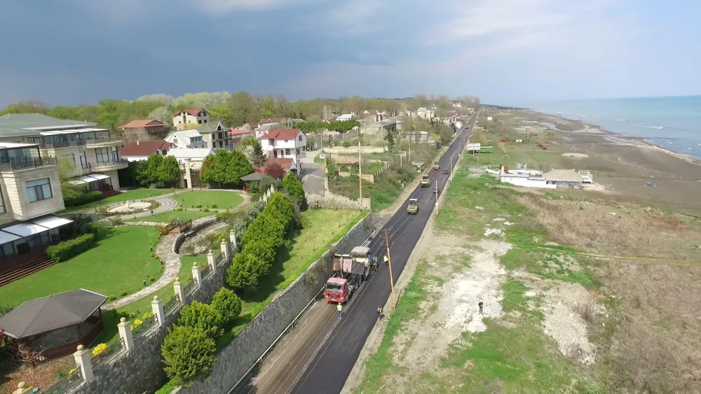 Xudat-Nabran avtomobil yolu təmir olunur - FOTOLAR